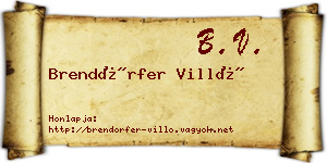 Brendörfer Villő névjegykártya